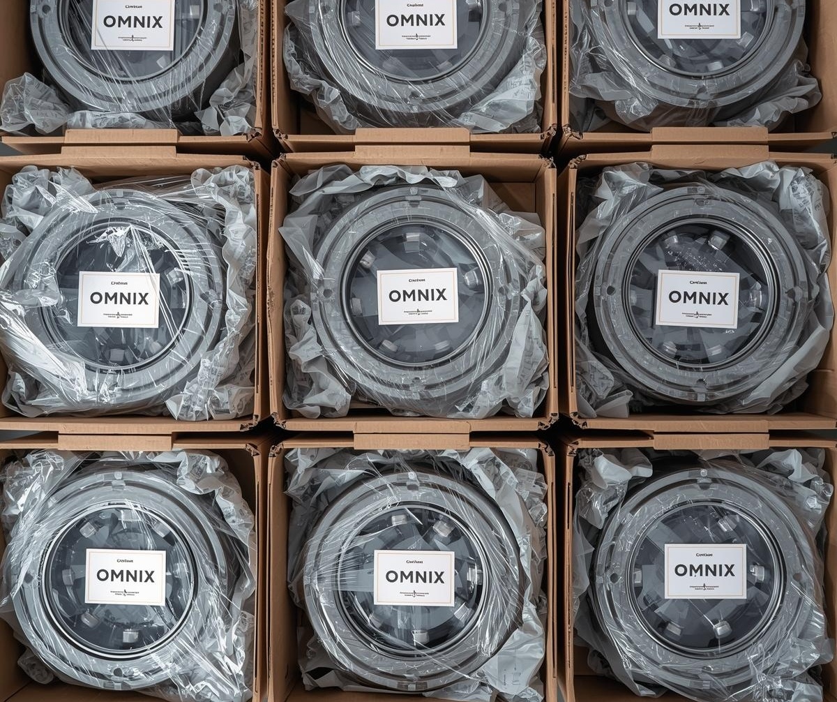 Geschützte Verpackung geprüfter technischer Bauteile